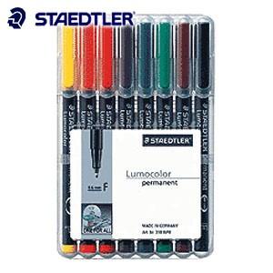 油性ペン ステッドラー ルモカラー 油性 8色セット 318-WP8