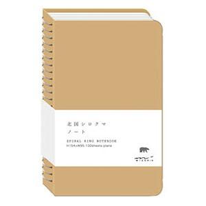 ノート A6 デザインフィル ミドリ スパイラルリングノート A6スリム 無罫 北国シロクマ柄 5冊...