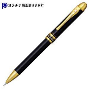 プラチナ万年筆 ダブル3アクション OEMメタル対応 エンブレム特注専用 マルチペン シャインブラッ...