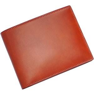 2つ折 財布 革 名入れ ブリットハウス 藍染・茜染・柿渋コードバン メンズ革小物 茜染め 純札 A...