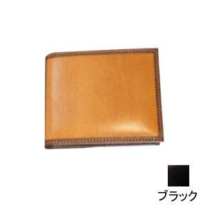 メンズ 2つ折 財布 革 名入れ ブリットハウス バッファローカーフ 二つ折り財布 ブラック BF-...