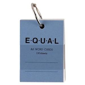 単語帳 ライフ イコール A8サイズ 白 単語カード 青 5冊セット P321A