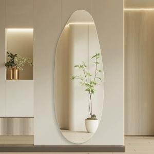 スタンドミラー 北欧 姿見 2Way ウォールミラー 全身鏡 韓国 ウェーブ