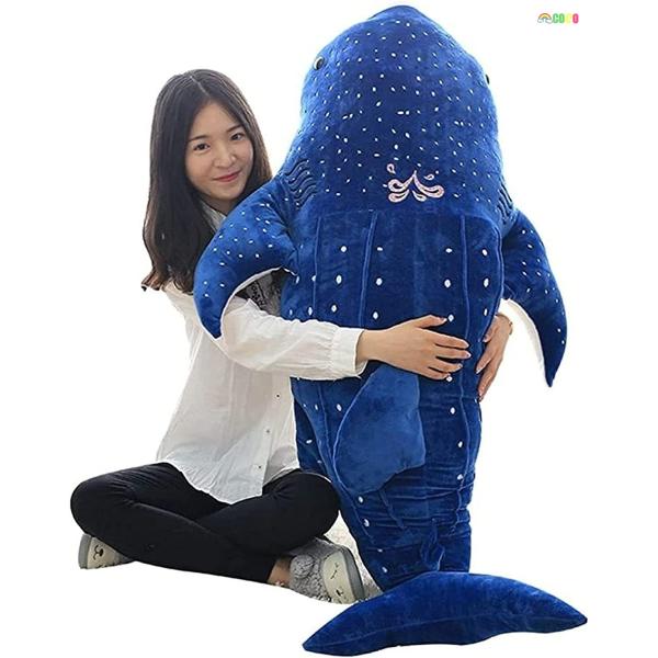 サメぬいぐるみ 特大 ジンベイザメ 長い 抱き枕 海洋生物 魚 抱き枕 大きい ロングクッション ふ...