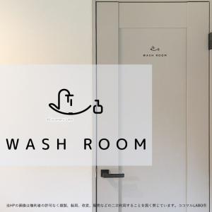 ドアステッカー 9.WASHROOM シンプル 洗面所 ルームサイン ステッカー ピクトサイン