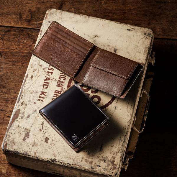 【ココマイスター】マーパット・デジタル コードバン 二つ折り財布 メンズ 水染めコードバン