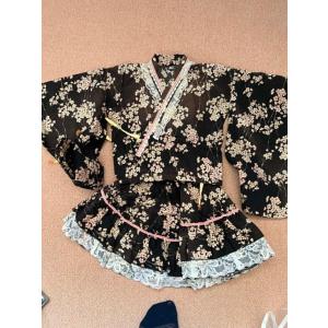 貸衣処分品子供服 着物ドレス 黒の詳細画像1