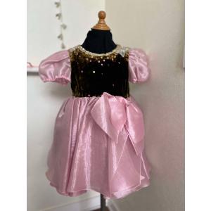 貸衣装処分品 女児ドレス ピンク茶色3歳用の詳細画像2