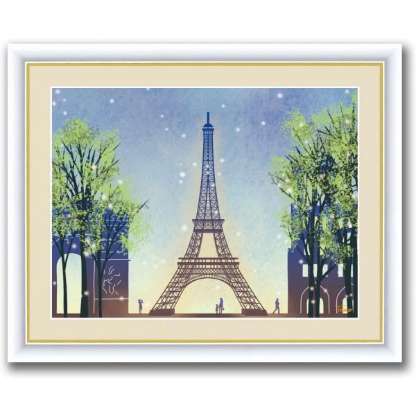 額 絵画 街路樹 夜景 インテリア アート 壁飾り 壁掛け 名画 癒し 安らぎ 素敵 幸せ フランス...