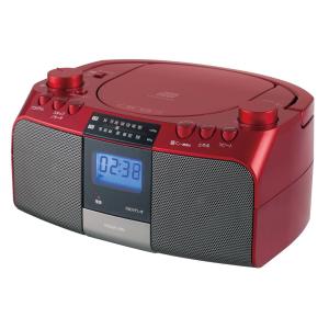 コイズミ CDラジオ レッド CDプレーヤー カセットプレーヤー ラジ SAD4705R||｜coconial