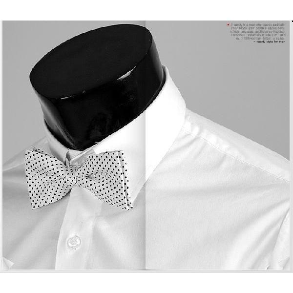 ボウタイ　蝶ネクタイ　バタフライ・ネクタイ　ブラック　マイクロ　ドット　ホワイト  BT07　