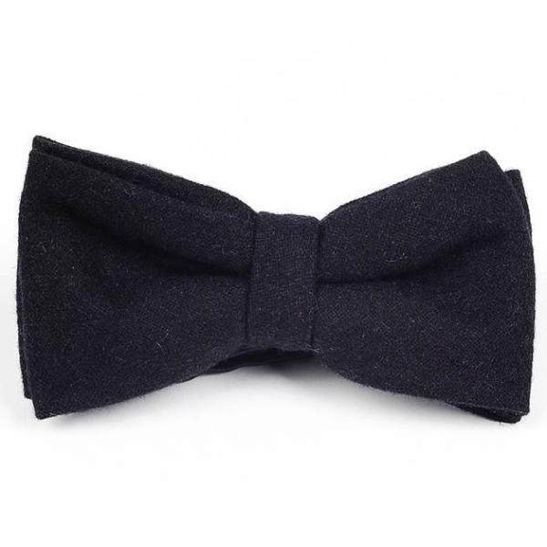 蝶ネクタイ ボウタイ 無地 ソリッド ネイビー 紺色 ウールタッチ バタフライ ネクタイ btm72...