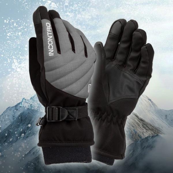 防水手袋 スマホ対応 防寒 グローブ 冬 防風 滑り止め 裏起毛 サイズ調整ベルト 紛失防止バックル...