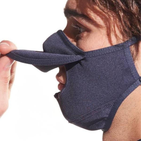 3Dカーテン式開口部 防寒マスク 黒色 飲食OK 立体フィット くもり防止ワイヤー メッシュ内側 ス...