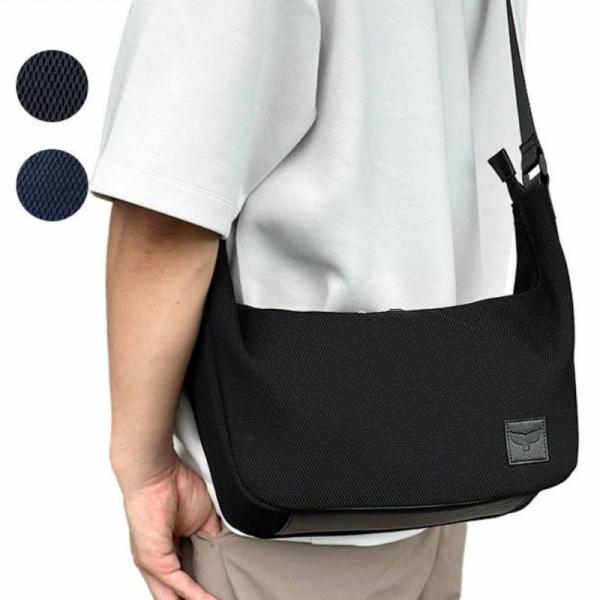ショルダーバッグ メンズ 斜めがけ 軽量 撥水 メッシュ 半月型 B5対応 Mobby's モビーズ...
