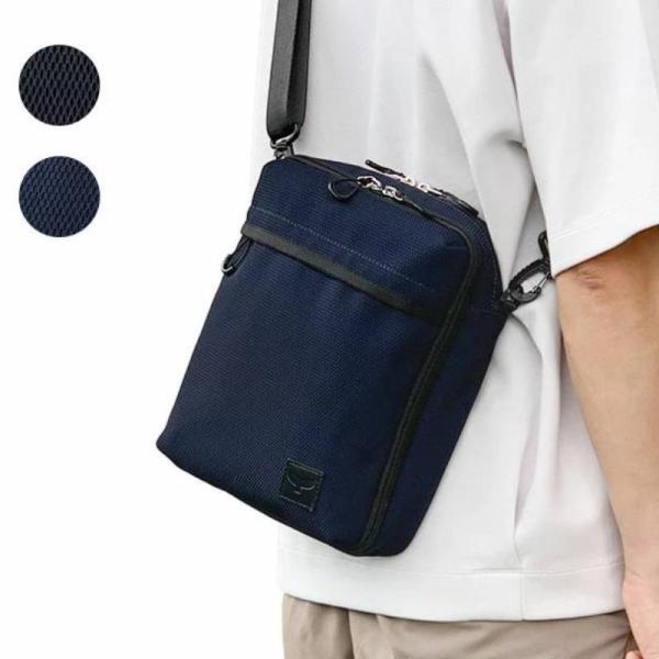 ショルダーバッグ メンズ 縦型 A5対応 軽量 約250g メッシュ スポーティー コンパクト 斜め...