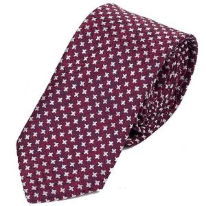 ネクタイ メンズ クロス パターン ネイビー 紺色 総柄 十字 小紋