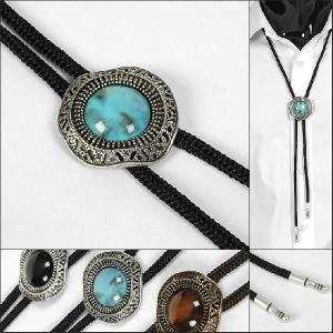 ループタイ ボロタイ エスニック系 ビッグ玉 ブルー