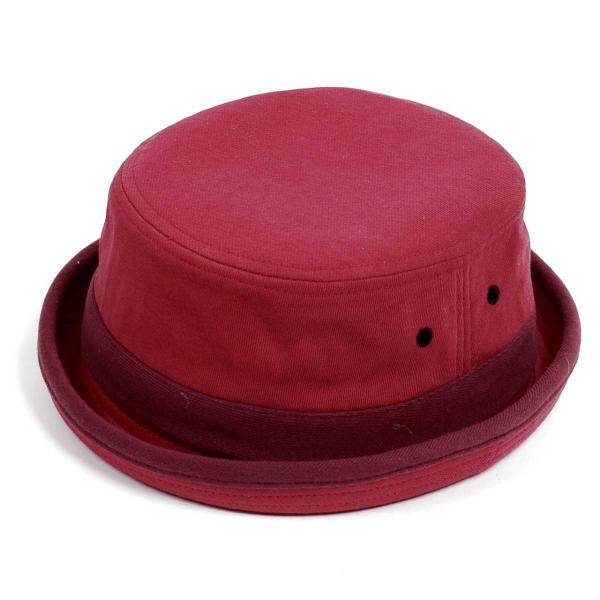 ポークパイハット メンズ レディース スウェット レッド 赤色 ハット帽子 男女兼用 帽子 58cm...