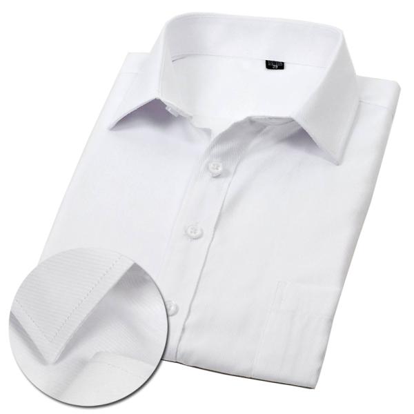 ビジネス ワイシャツ カッターシャツ ドレスシャツ ツイル生地 定番 メンズ シャツ 長袖 胸ポケッ...