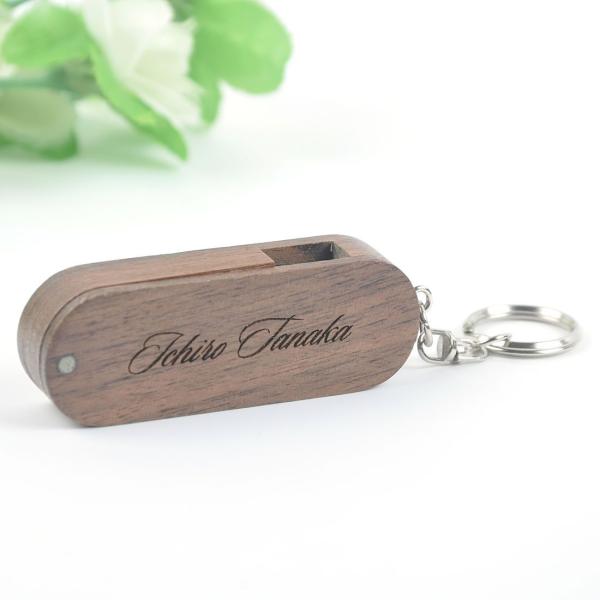 BizSign  名入れ無料  USBメモリ 木製 タイプB　カフェオレ