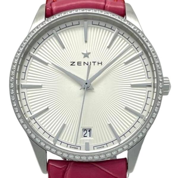 ゼニス エリート クラシック 36mm ベゼルダイヤ 自動巻き ユニセックス アリゲーター ZENI...