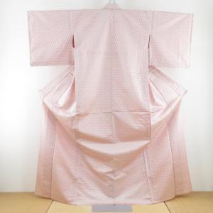 反物 みちのく紬 紅しぐれ 中村工房 桃色 縞 長さ12m 絹100％ 着尺