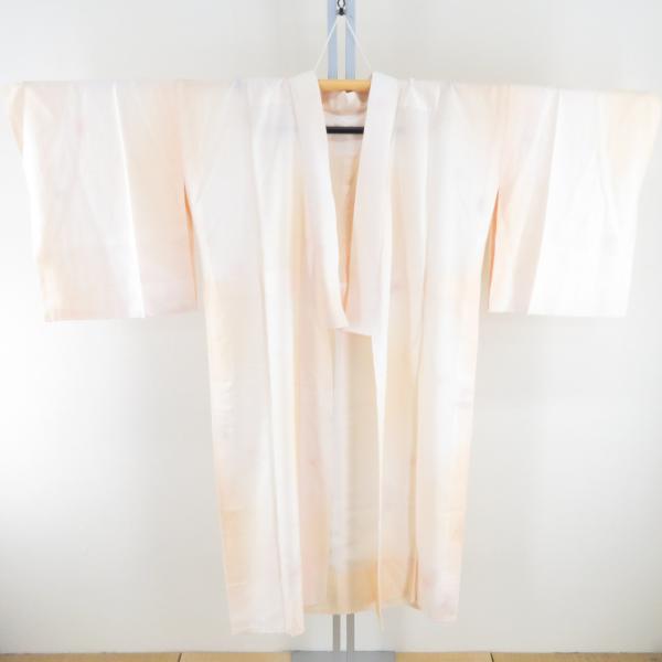 襦袢 花籠地紋 暈し 薄桃橙色 正絹 バチ衿 袖無双 長襦袢 仕立て上がり 女性着物用 身丈125c...