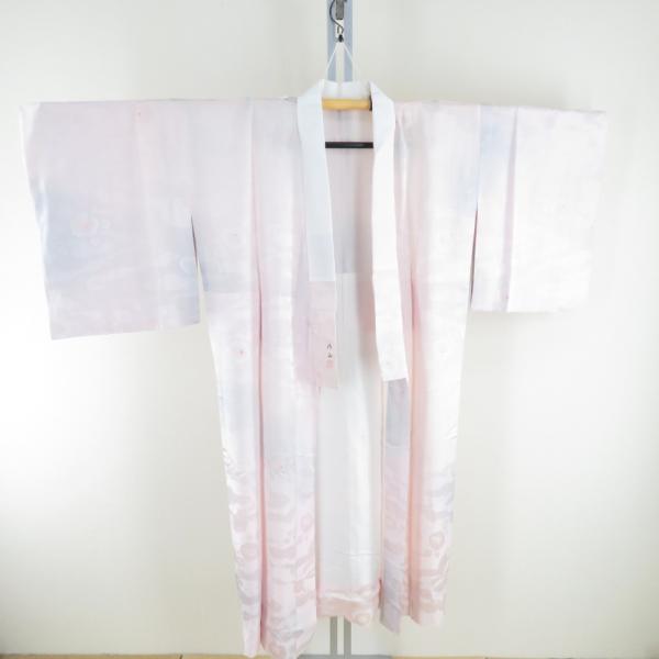 襦袢 椿地紋 桃紫色 暈し 正絹 バチ衿 袖無双 作家物 落款付 長襦袢 仕立て上がり 女性着物用 ...