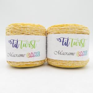 毛糸 Fil Twist マクラメ ケーキ 2玉セット 120番色 イエロー 段染 グラデーション 1玉250g 約250m マクラメヤーン 雑貨向き 未使用品