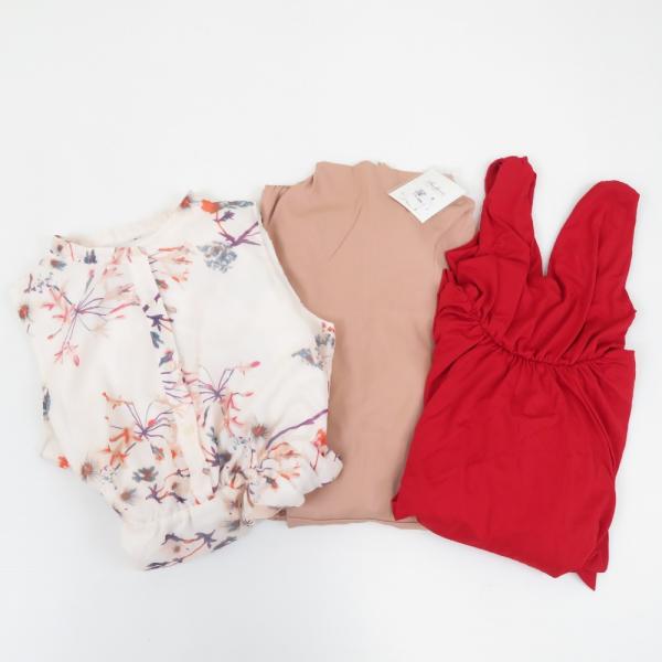 ワンピース ドレス ３点セット パーティドレス レッド F 花柄ワンピース XL ピンクドレス タグ...