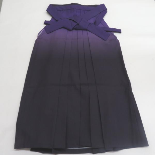 袴 女性用 無地ぼかし 行灯袴 袴下96cm 適応身長161〜165cm パープル色 ポリエステル1...