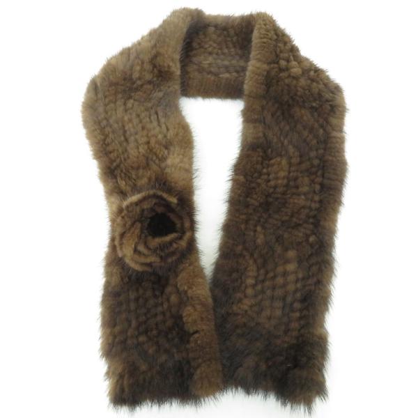 マフラー 高級ミンク ブラウン ふわふわ 毛皮ストール ループ付き