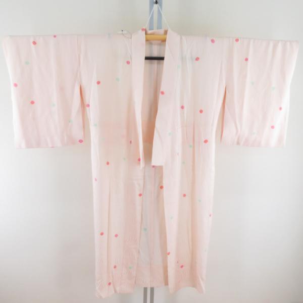 襦袢 絞り 流水地紋 桃色 正絹 バチ衿 袖無双仕立て 長襦袢 仕立て上がり 女性着物用 身丈125...