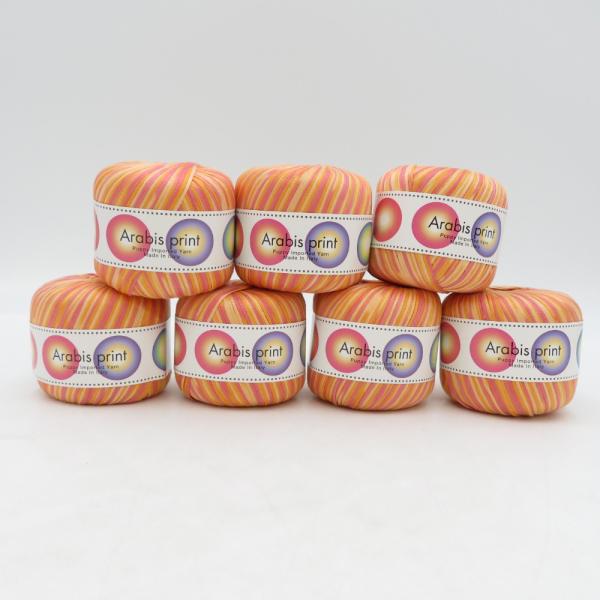 PUPPY パピー 毛糸 Arabis print アラビスプリント 7玉セット 402番色 オレン...
