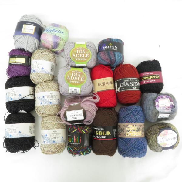 【福袋】ダイヤモンド毛糸 毛糸 20玉セット アソート ウール コットン シルク ラメなど おまとめ...