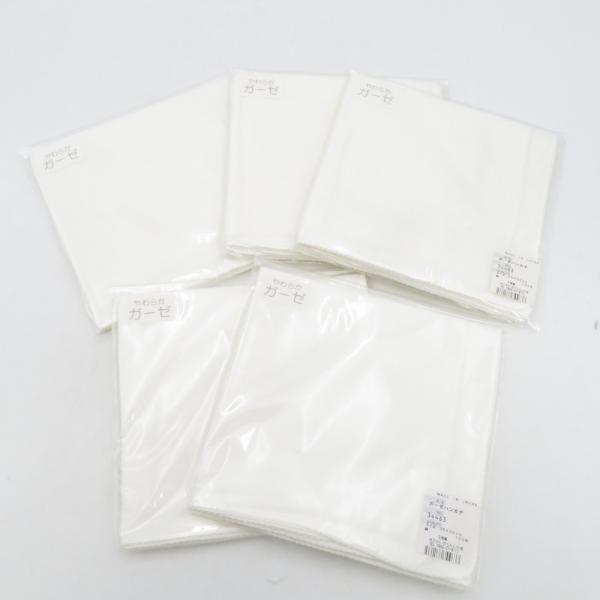 ハンカチ ガーゼハンカチ 日本製 無地 オフホワイト 綿100％ ３枚組×5点セット やわらかガーゼ...