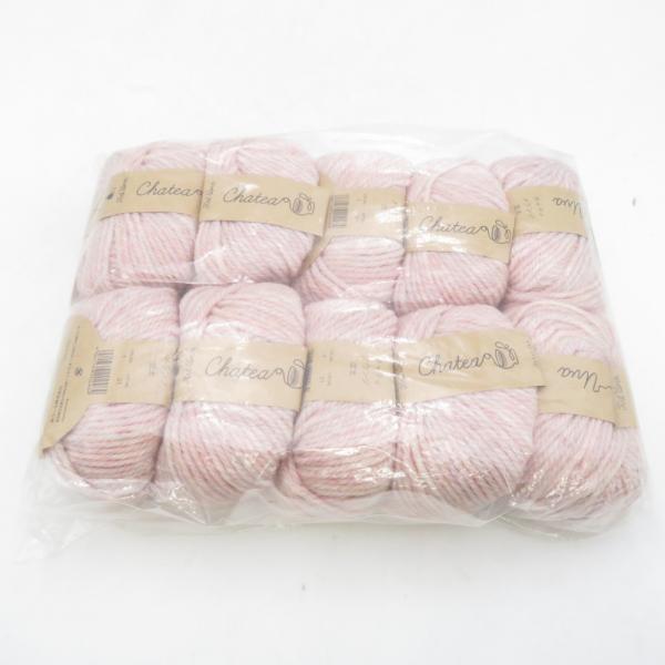 毛糸 原ウール Knitworm Chatea チャティ メランジ並太 10玉セット 1番色 サン ...