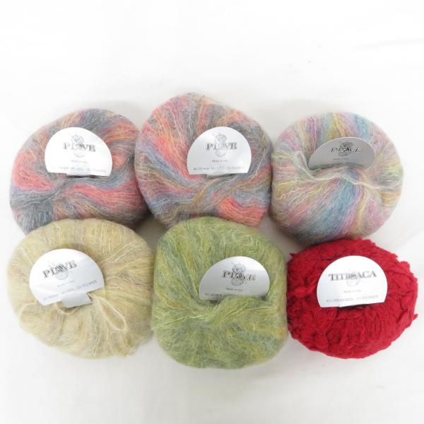 毛糸 モヘア PIAVE 5玉(1玉50g/150m)+TITICACA 1玉(50g/40m) 計...