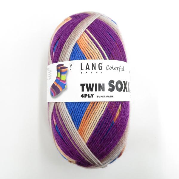 毛糸 LANG TWINSOXX 4PLY  100g玉巻 420m パープル系 ソックヤーン 未使...