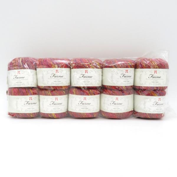 ハマナカ 毛糸 Farne ファルネ 10玉セット 5番色 レッド系 1玉25g巻 約94m ナイロ...