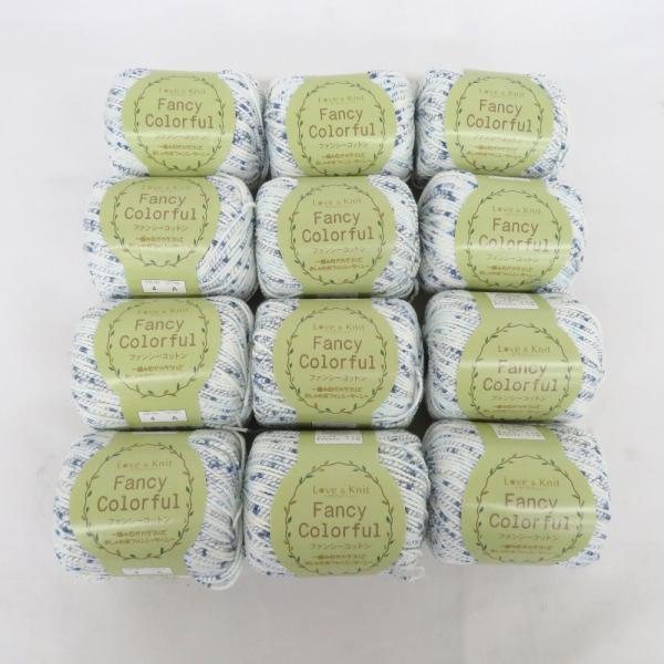 毛糸 Love&amp;Knit Gingam  ファンシーコットン 12玉 4番色 1玉25g玉巻 約45...