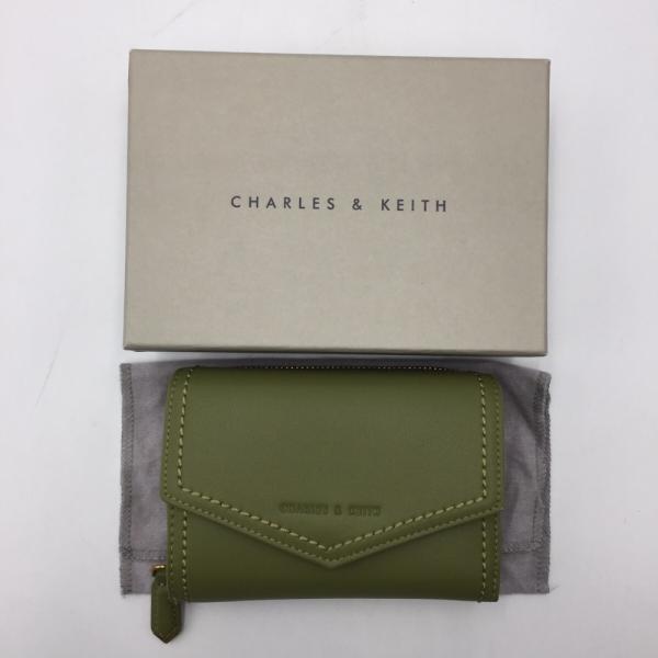 三つ折り財布 CHARLES&amp;amp;amp;amp;KEITH ステッチトリム エンベロー...