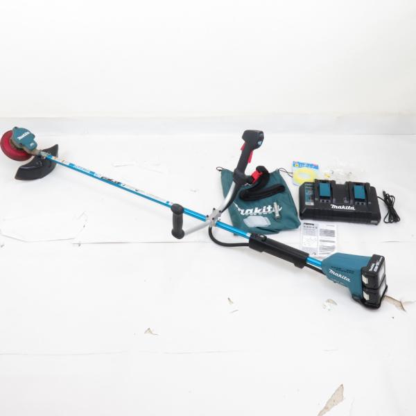 makita 18V×2 18V+18V 255mm 充電式草刈機 Uハンドル 二口充電器・バッテリ...