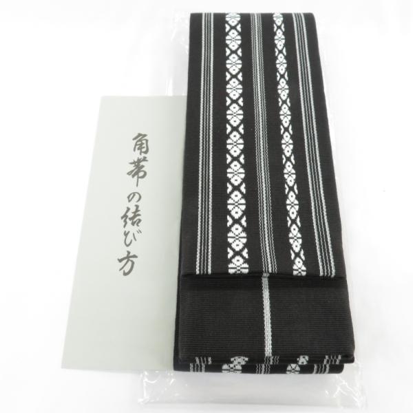 角帯 綿100％ 綿角帯 日本製 献上柄 黒色×白 紳士 男性用 定番 浴衣帯 メンズ 男帯 着物 ...