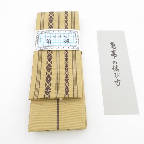 角帯 綿100％ 綿角帯 日本製 献上柄 黄土×暗茶色 紳士 男性用 定番 浴衣帯 メンズ 男帯 着...