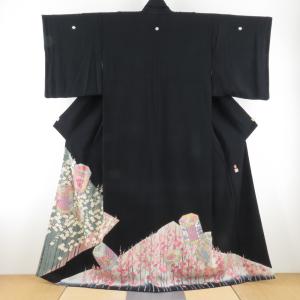 付下げ 京友禅 堀省平 落款入り 金彩加工 紋無し 辛子色x紺色 ぼかし