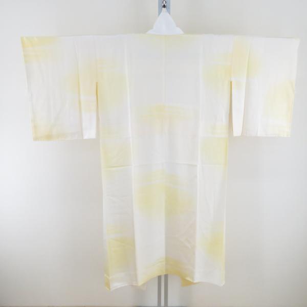 襦袢 霞文様 ぼかし 白色 黄色 正絹 広衿 袖無双 長襦袢 仕立て上がり 女性着物用 身丈124c...