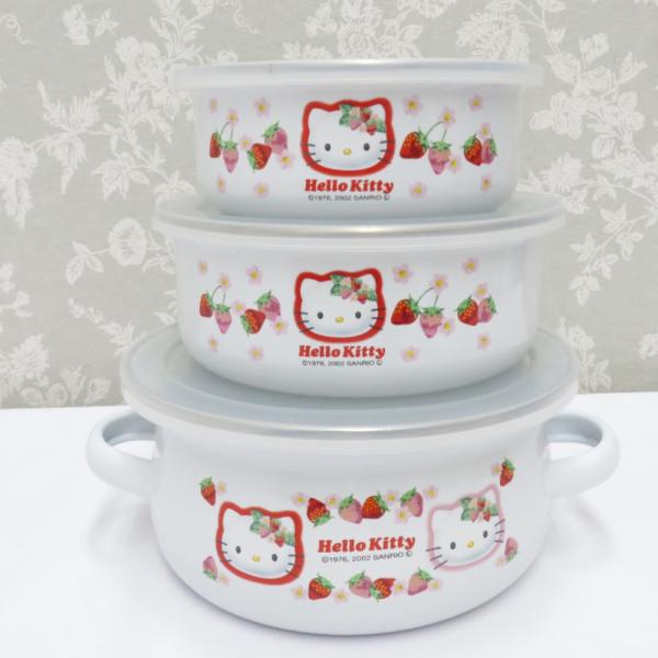ハローキティ sanrio 調理器具 サンリオ HELLO KITTY ホーロー鍋 両手鍋 保存容器...