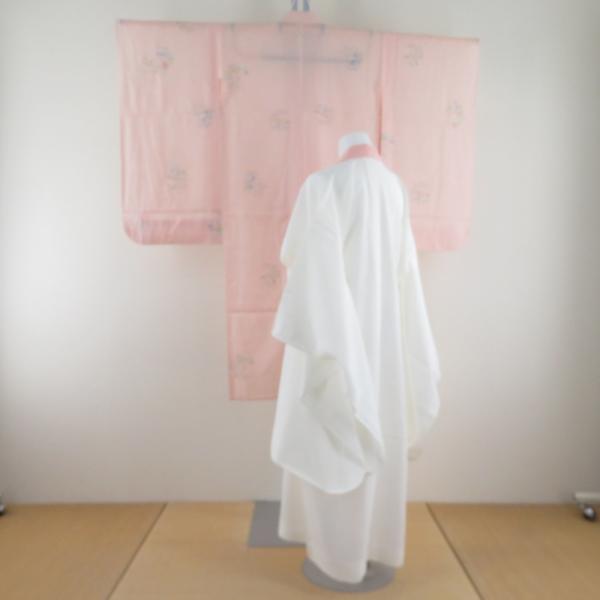 子供着物 女の子用 夏用 絽 四つ身 襦袢セット 花模様 薄ピンクｘ白ｘ薄緑ｘ薄紫 カジュアル 正絹...